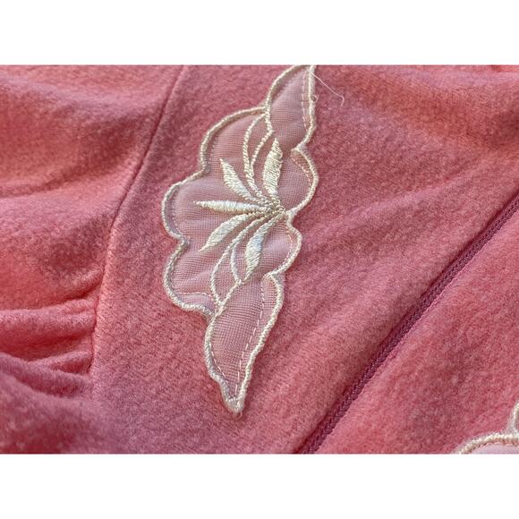 VTG Serenity Zip Robe Womens Large Pink Brushed Acetate Tricot 60s 70s Housecoat - Picture 9 of 13